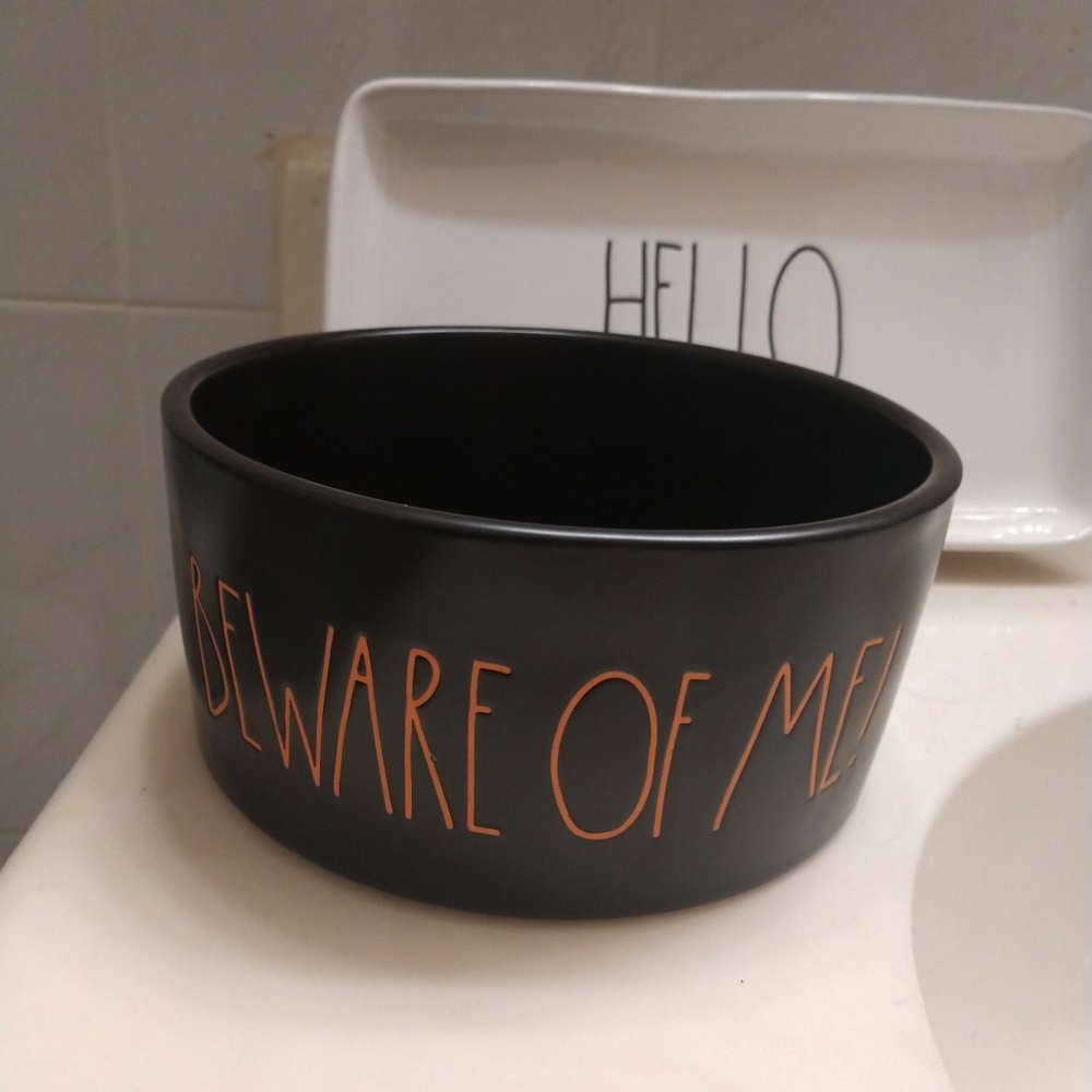 Rae Dunn beware of me pet bowl